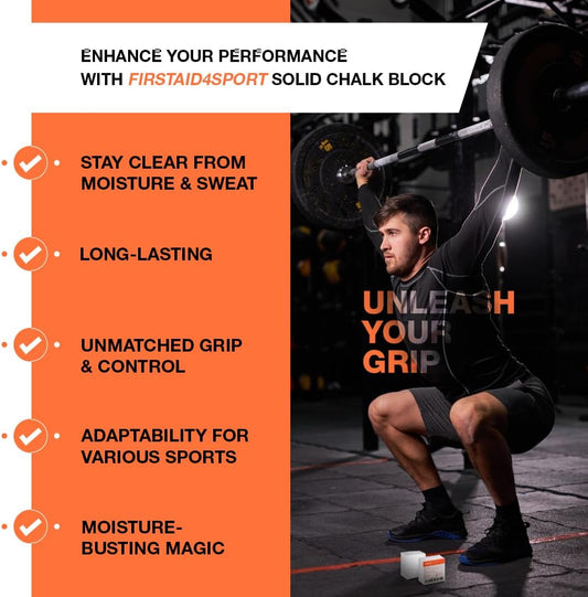 Professional 2Oz White Chalk Block for Enhanced Grip - Moisture-Absorbing Magnesium Carbonate for Climbing, Weightlifting & Gymnastics - Reduces Hand Friction & Improves Performance