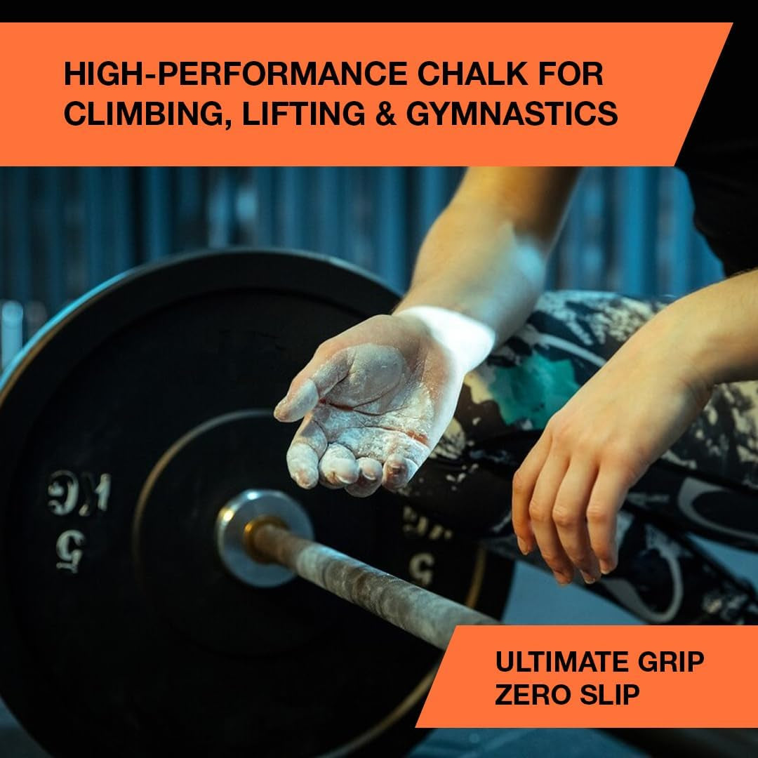 Professional 2Oz White Chalk Block for Enhanced Grip - Moisture-Absorbing Magnesium Carbonate for Climbing, Weightlifting & Gymnastics - Reduces Hand Friction & Improves Performance