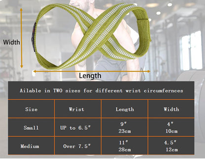 Neoprene Cotton Figure 8 Straps for Deadlift, Green, Quick Setup & Easy Use, Ideal for All Lifting Exercises, Ergonomic & Comfortable, One Year Warranty