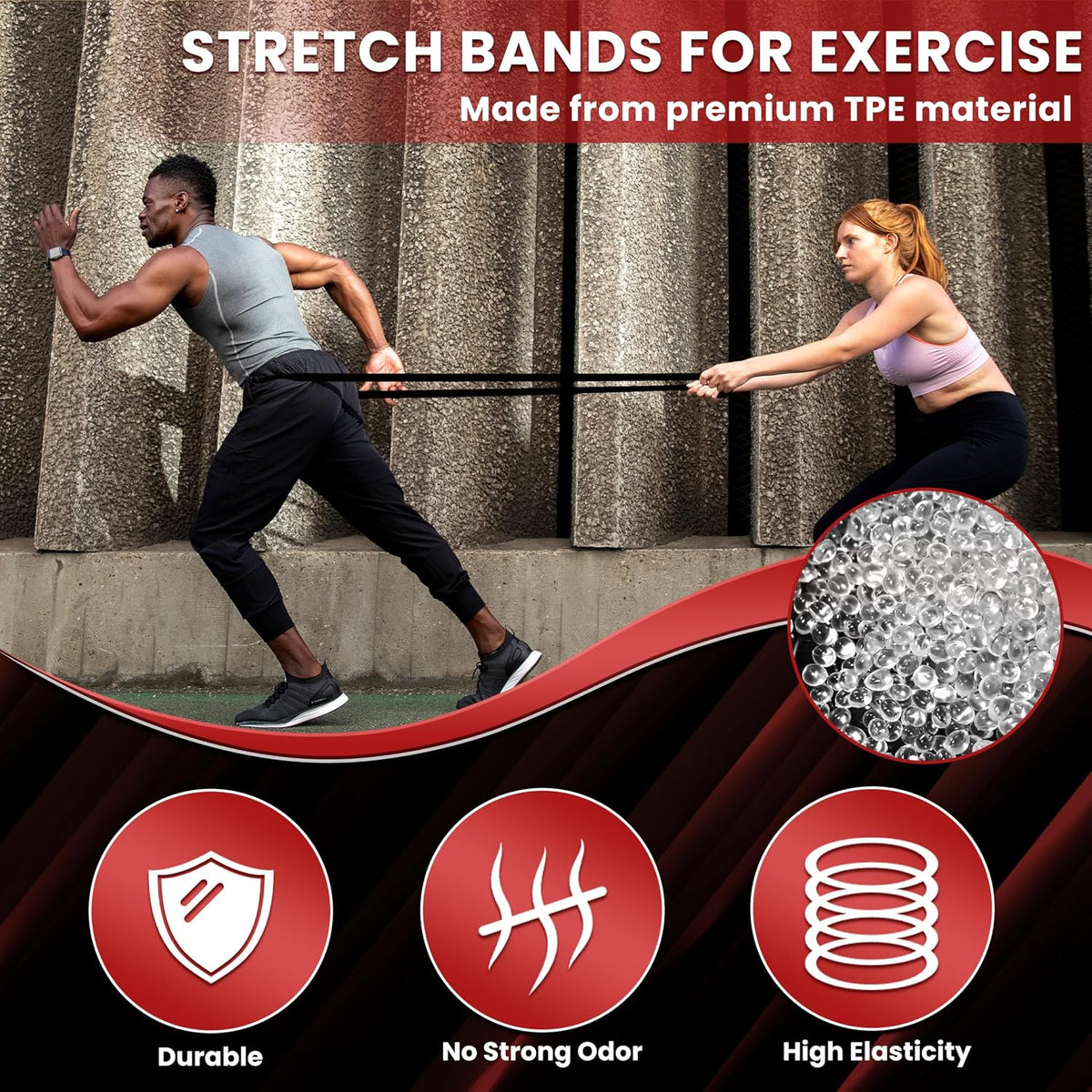Resistance Bands Set, Exercise Band with Door Anchor for Men & Women