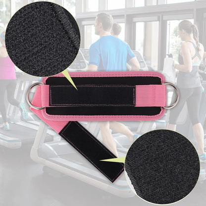 2Pcs Adjustable Ankle Straps for Cable Machine, Comfortable Gym Ankle Strap, Double D-Ring Ankle Cuff Straps, Padded Fitness Leg Exercise Attachment for Ankle Cuff