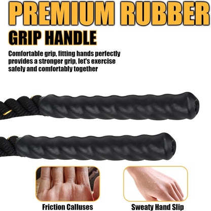 Weighted Jump Rope for Adults, 3M Heavy Fitness Skipping Rope for Workout
