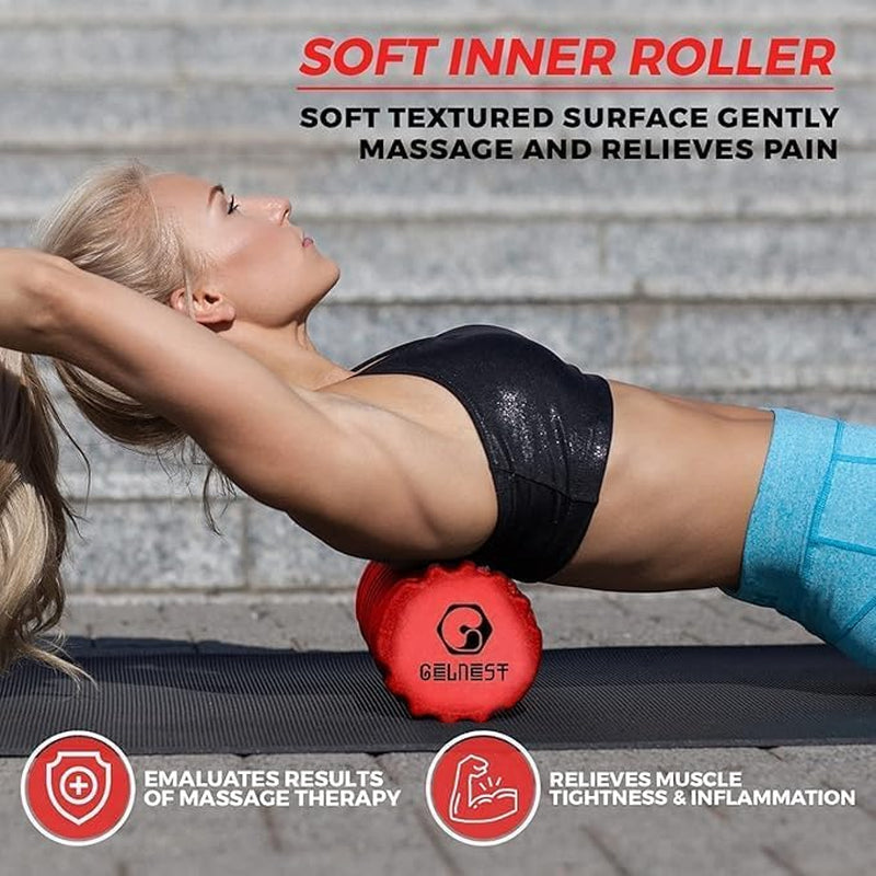 Gelnest 5 in 1 Foam Roller Set with Resistance Bands, Massage Balls & Carry Bag, High Density Deep Tissue Foam Roller for Muscle Recovery, Physio, Pilates, Yoga, Back, Legs & Full Body Massage