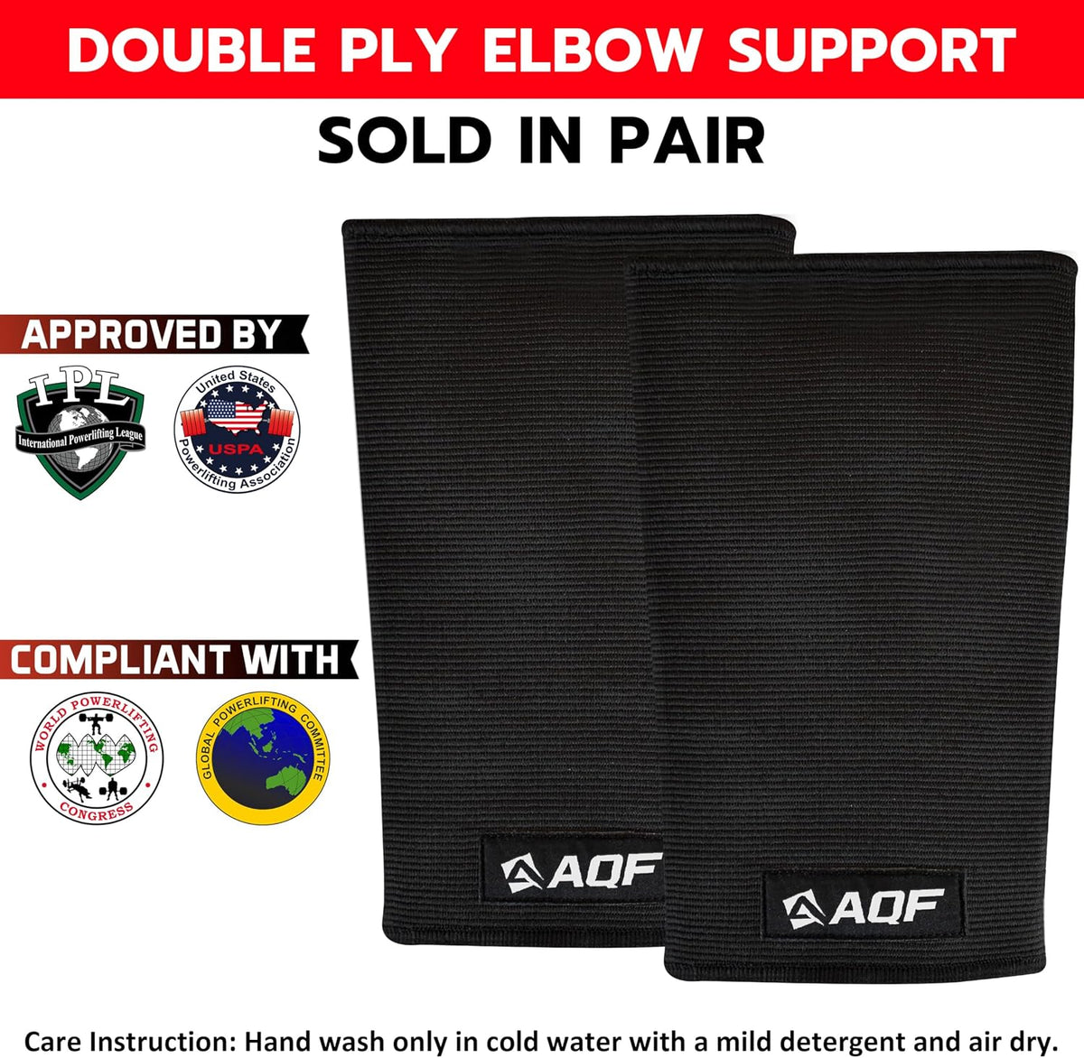Elbow Sleeves for Weight Lifting IPL USPA Gym Support Training Pair