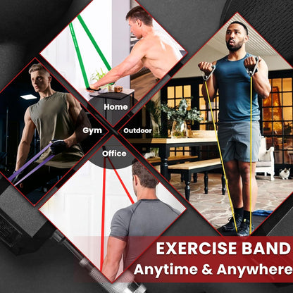 Resistance Bands Set, Exercise Band with Door Anchor for Men & Women