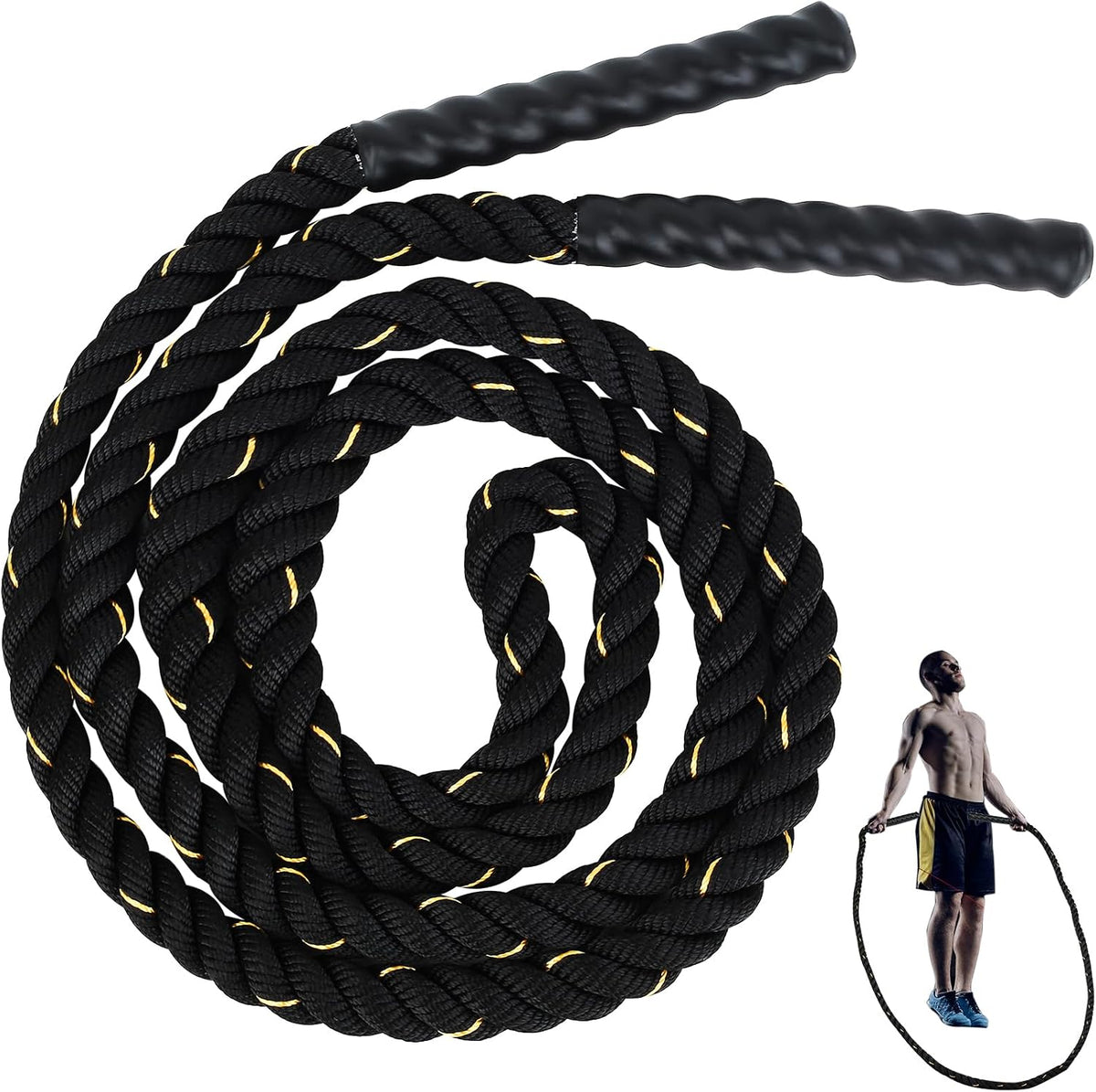 Weighted Jump Rope for Adults, 3M Heavy Fitness Skipping Rope for Workout