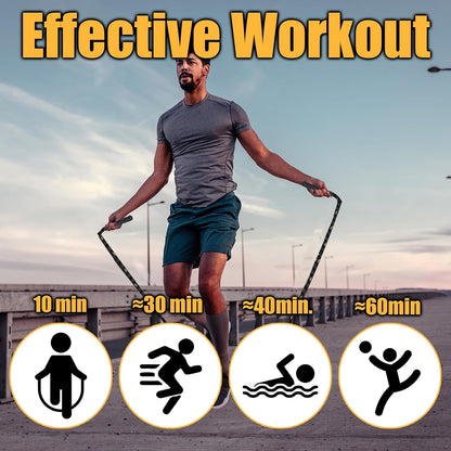 Weighted Jump Rope for Adults, 3M Heavy Fitness Skipping Rope for Workout