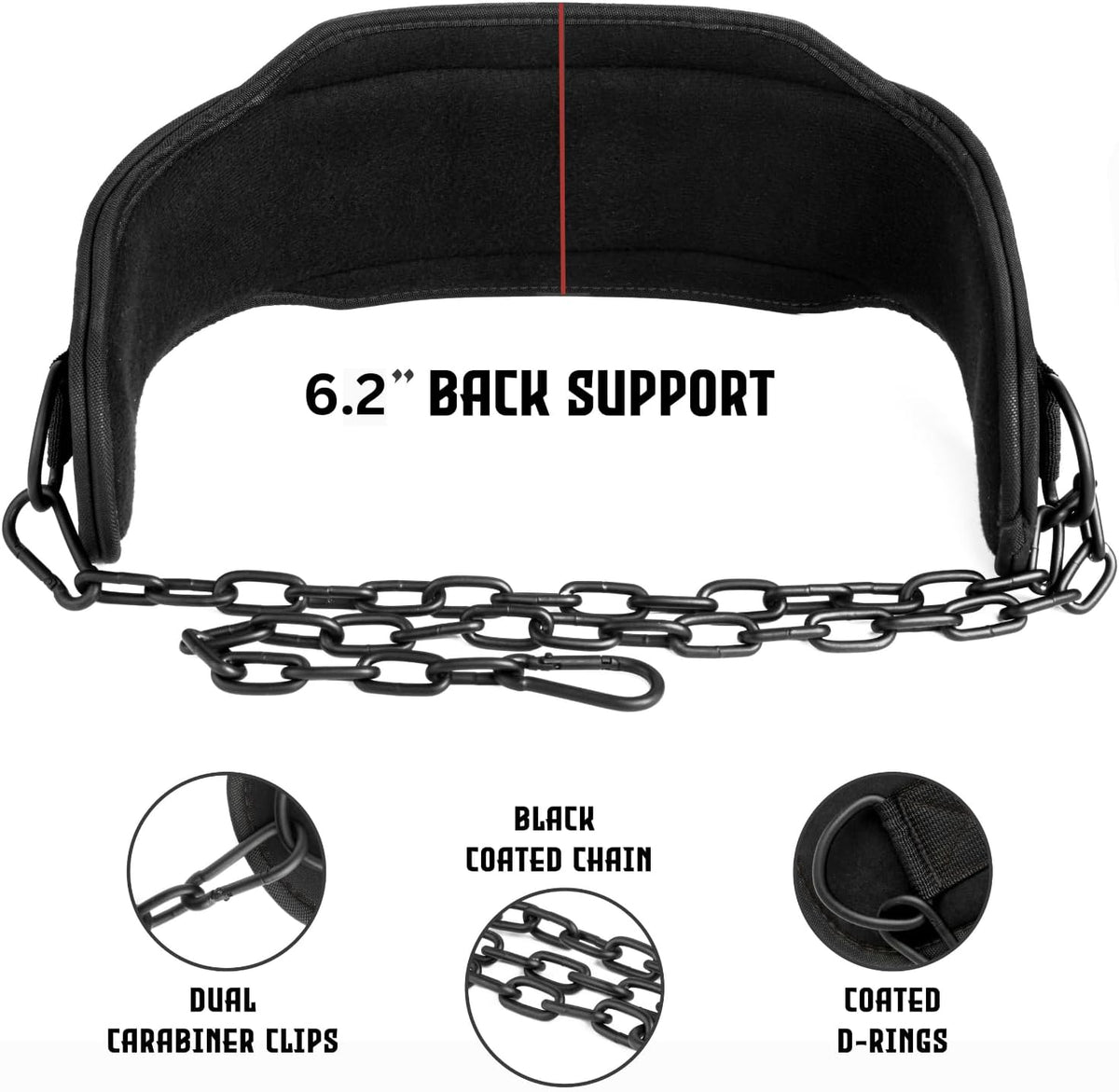 Dip Belt Weight Lifting Belt with 36 Inch Heavy Duty Steel Chain Lifting Belt for Men Women Powerlifting Weightlifting Workout Dipping Belt Chin Pull Ups Gym Training Deadlift Squat Neoprene