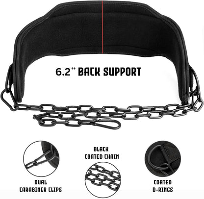 Dip Belt Weight Lifting Belt with 36 Inch Heavy Duty Steel Chain Lifting Belt for Men Women Powerlifting Weightlifting Workout Dipping Belt Chin Pull Ups Gym Training Deadlift Squat Neoprene