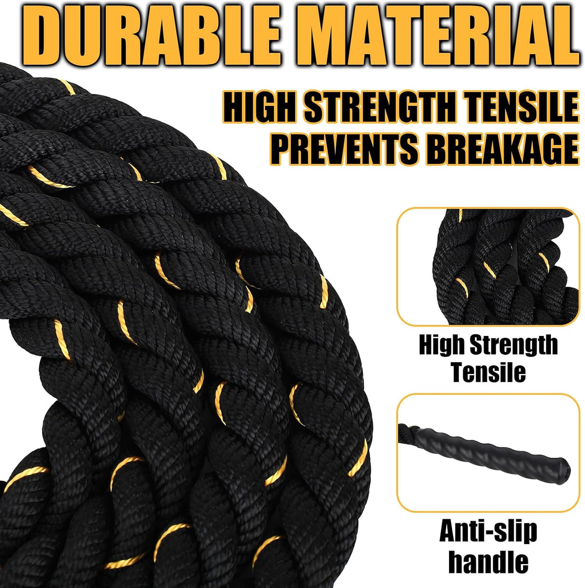 Weighted Jump Rope for Adults, 3M Heavy Fitness Skipping Rope for Workout