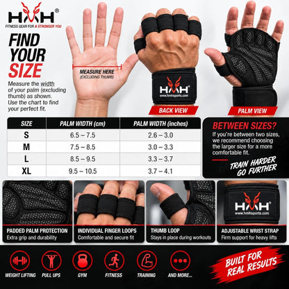 Gym Gloves Weight Lifting Gloves Wrist Support Adjustable Straps for Men Women anti Slink Padded Gloves Extra Grip Palm Protection Breathable Lifting Exercise Workout