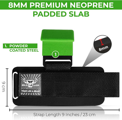 Weight Lifting Hooks Wrist Straps Thick Neoprene Padded Rubber Coated Fitness Wraps Non Slip Pull up Deadlift Grips Training Exercise Gym Workout Men Women
