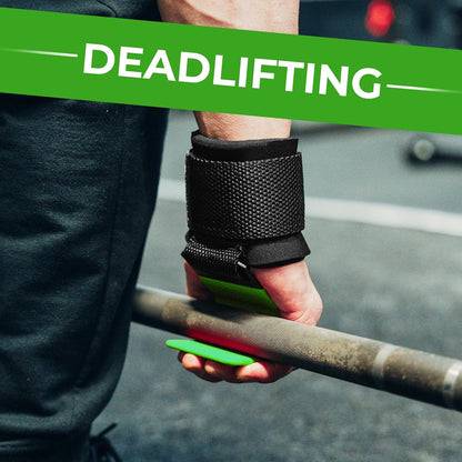 Weight Lifting Hooks Wrist Straps Thick Neoprene Padded Rubber Coated Fitness Wraps Non Slip Pull up Deadlift Grips Training Exercise Gym Workout Men Women
