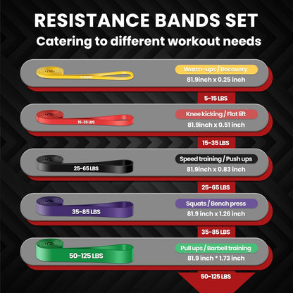Resistance Bands Set, Exercise Band with Door Anchor for Men & Women
