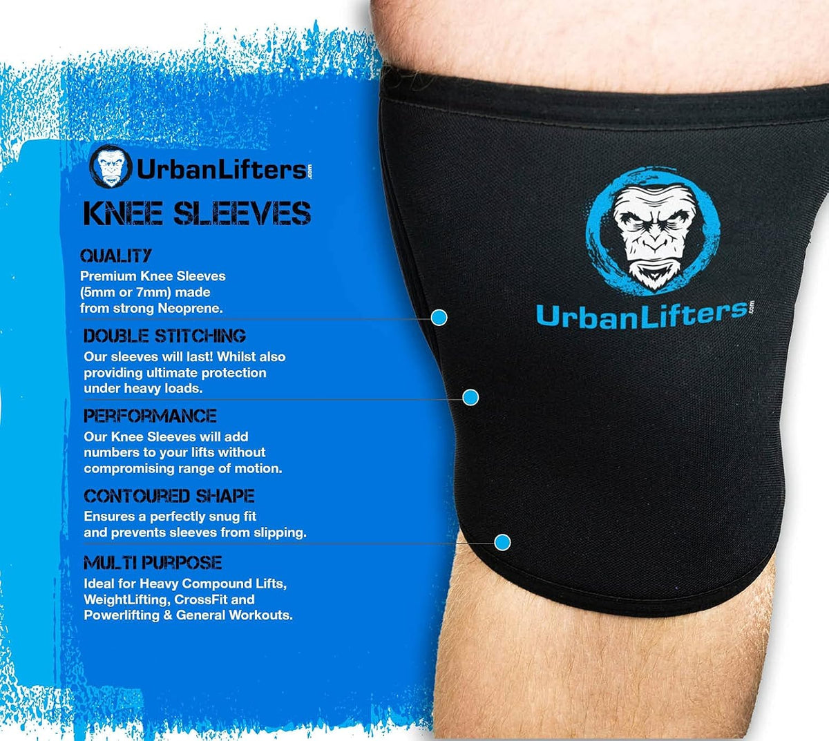 Knee Sleeves (5Mm / 7Mm) Pair. Excellent Support, Warmth, Compression and Performance Enhancement for Squats, Wod'S, Crossfit, Weightlifting, Powerlifting & Gym Goers. Suitable for Men & Woman (Black, Small)